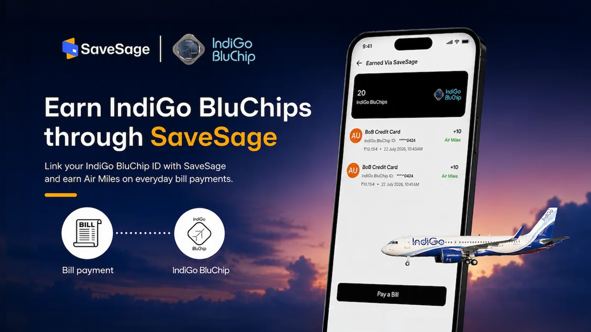 Earn IndiGo BluChips Through SaveSage