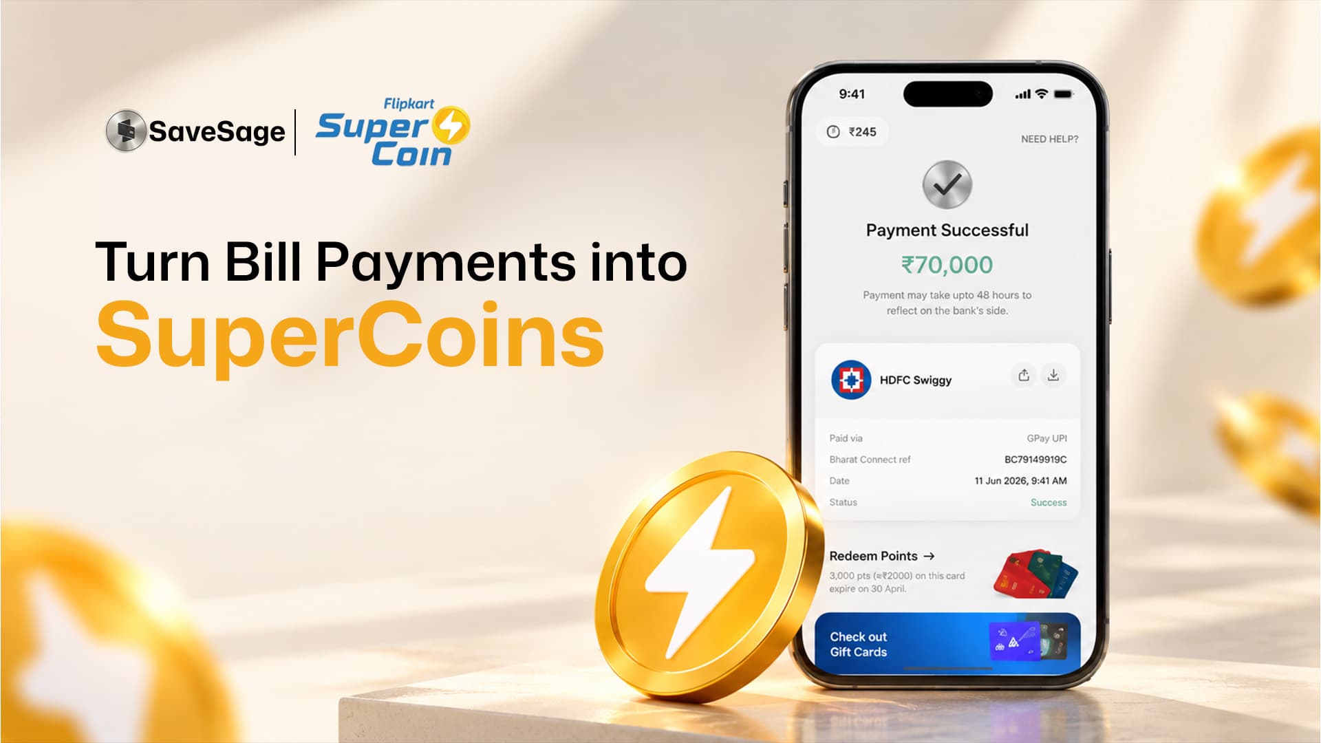 Earn Flipkart SuperCoins Through SaveSage