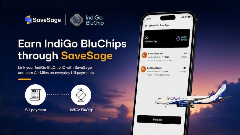 Earn IndiGo BluChips Through SaveSage