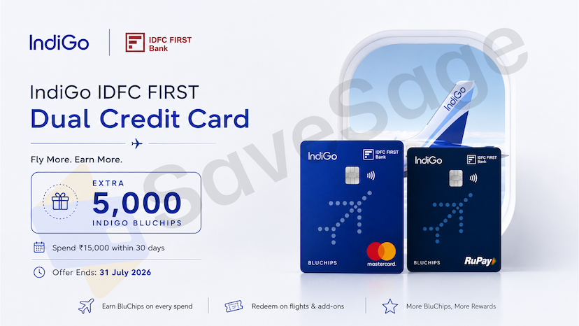 IndiGo IDFC FIRST Dual Credit Card: Earn Extra 5,000 BluChips (2026)